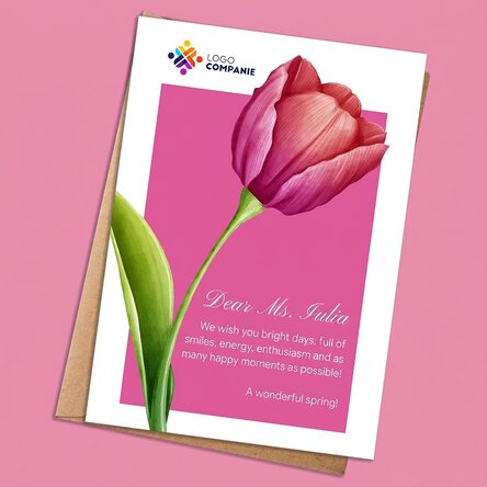 Personalised card with text and logo - Spring