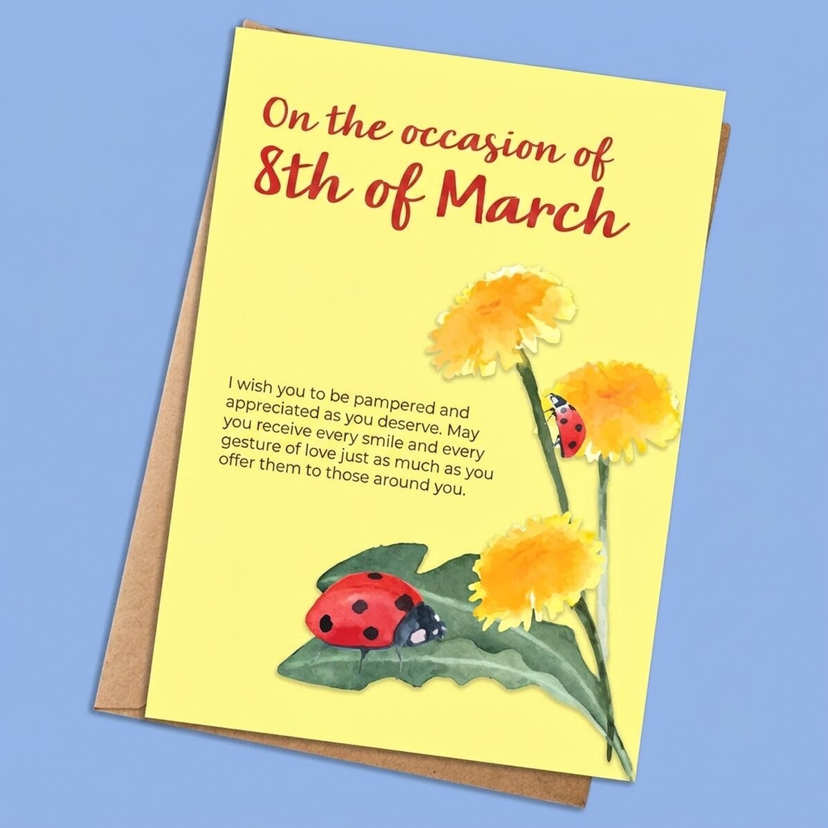 Personalised card with text - Ladybirds