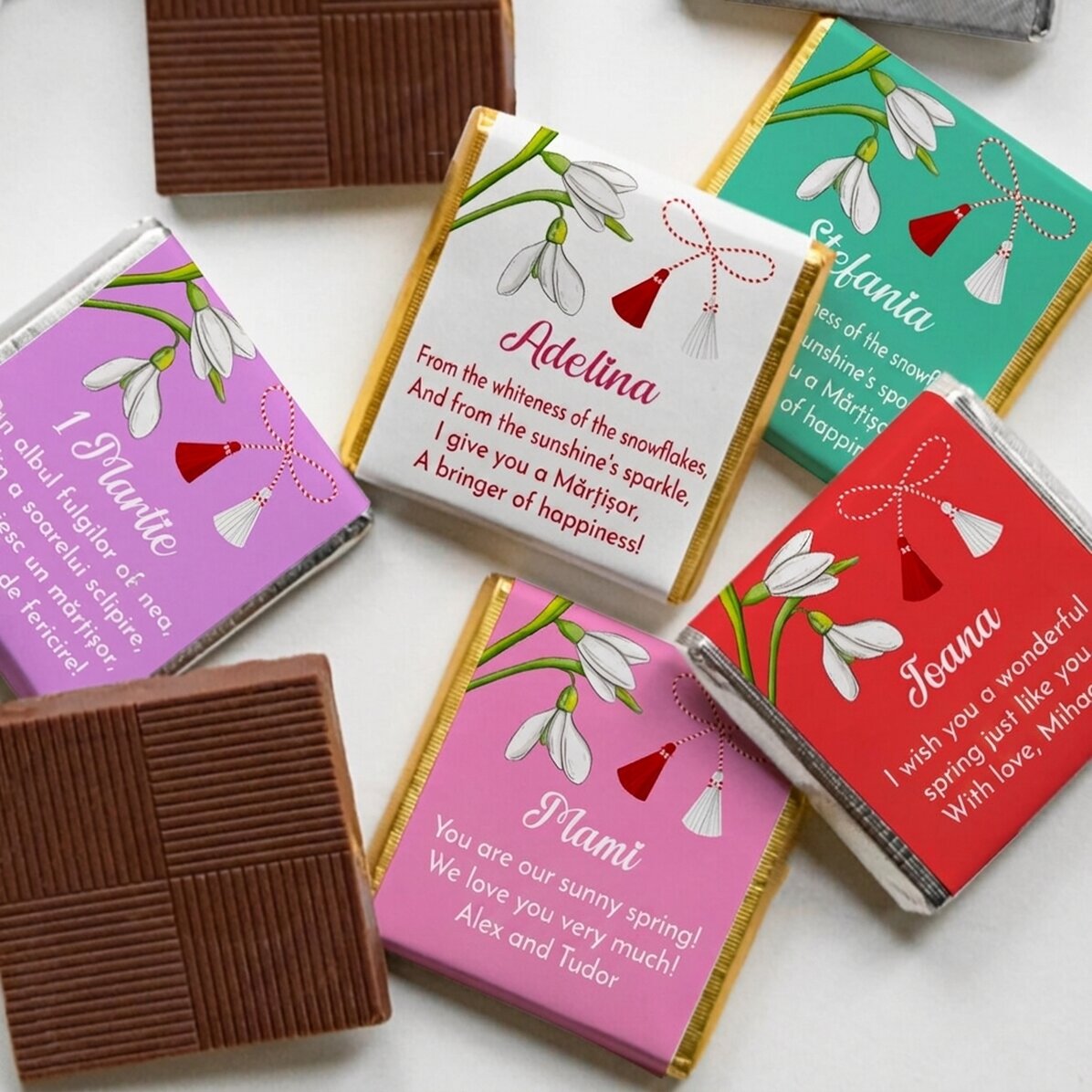 Personalised mini chocolate with message