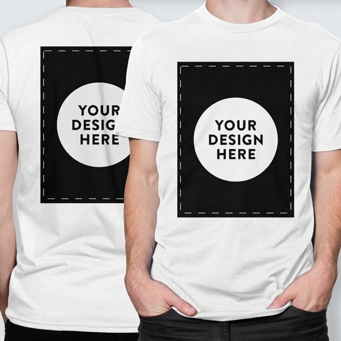 Custom cotton T-shirt with your graphics on both sides
