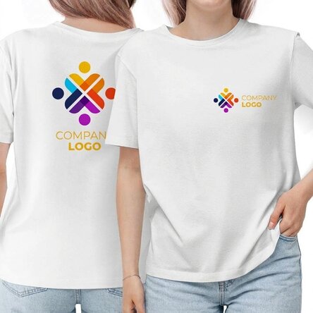 Custom cotton T-shirt with logo on front and back