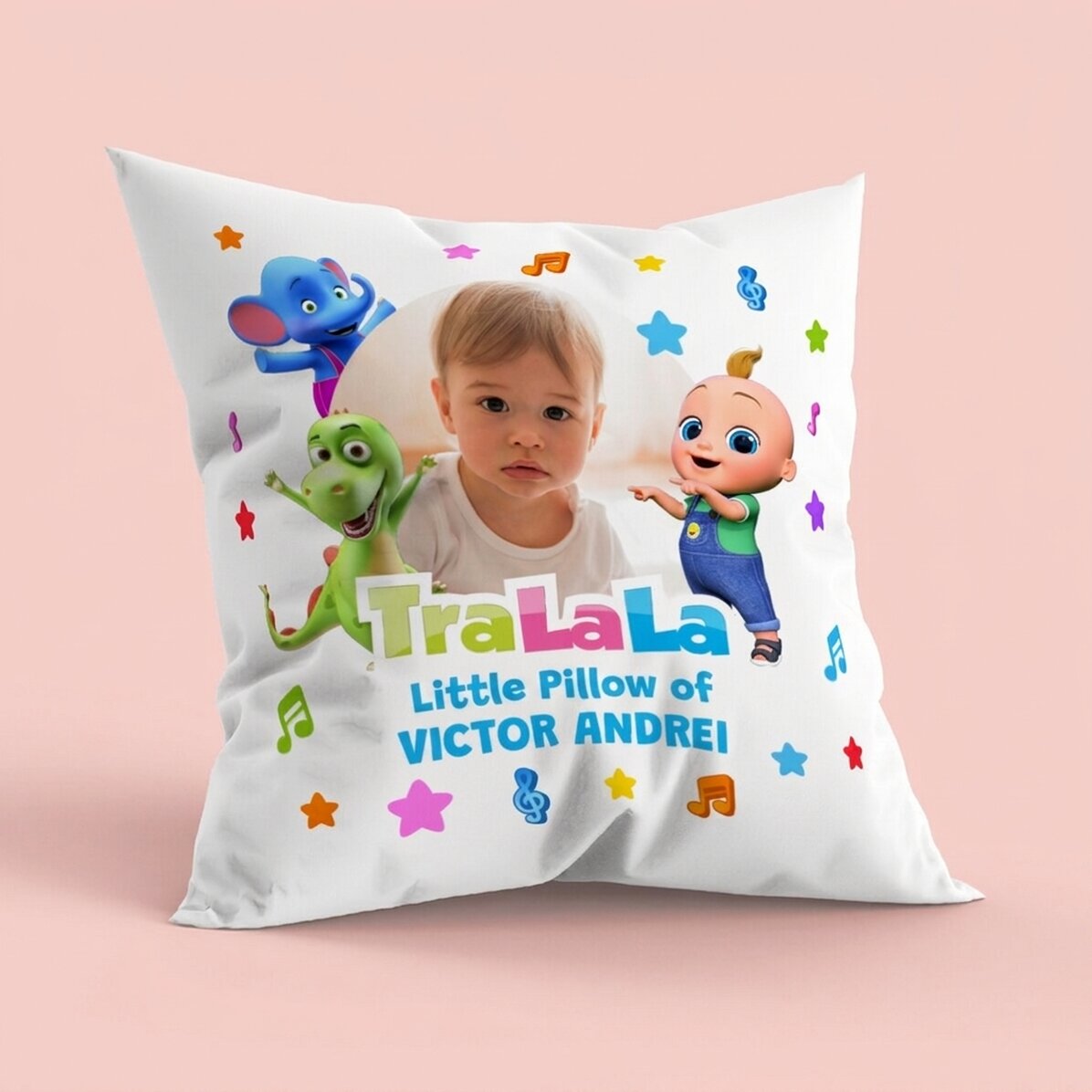 Personalised cushion with photo and message - TraLaLa