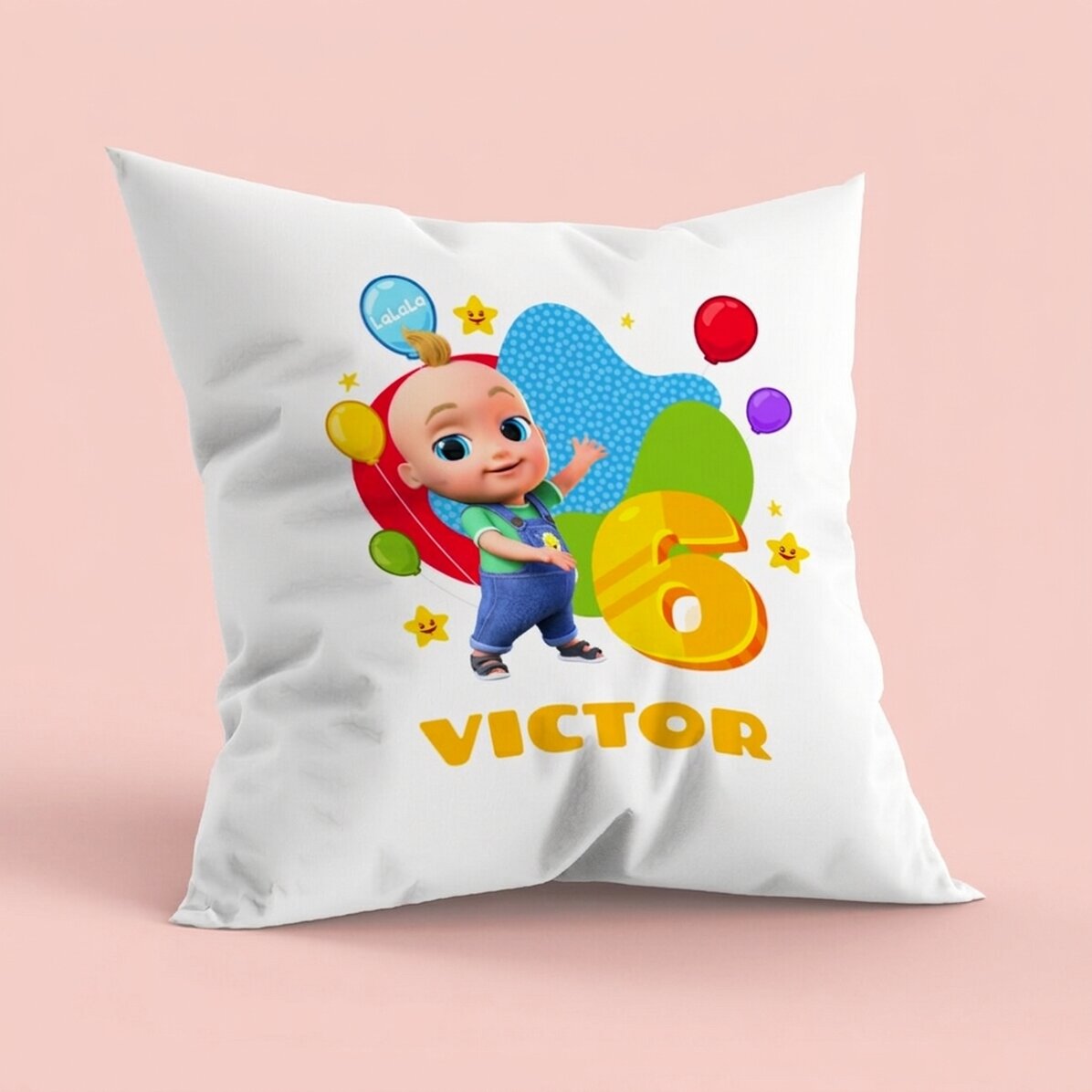 Personalised cushion with text - Anniversary with TraLaLa, Johny