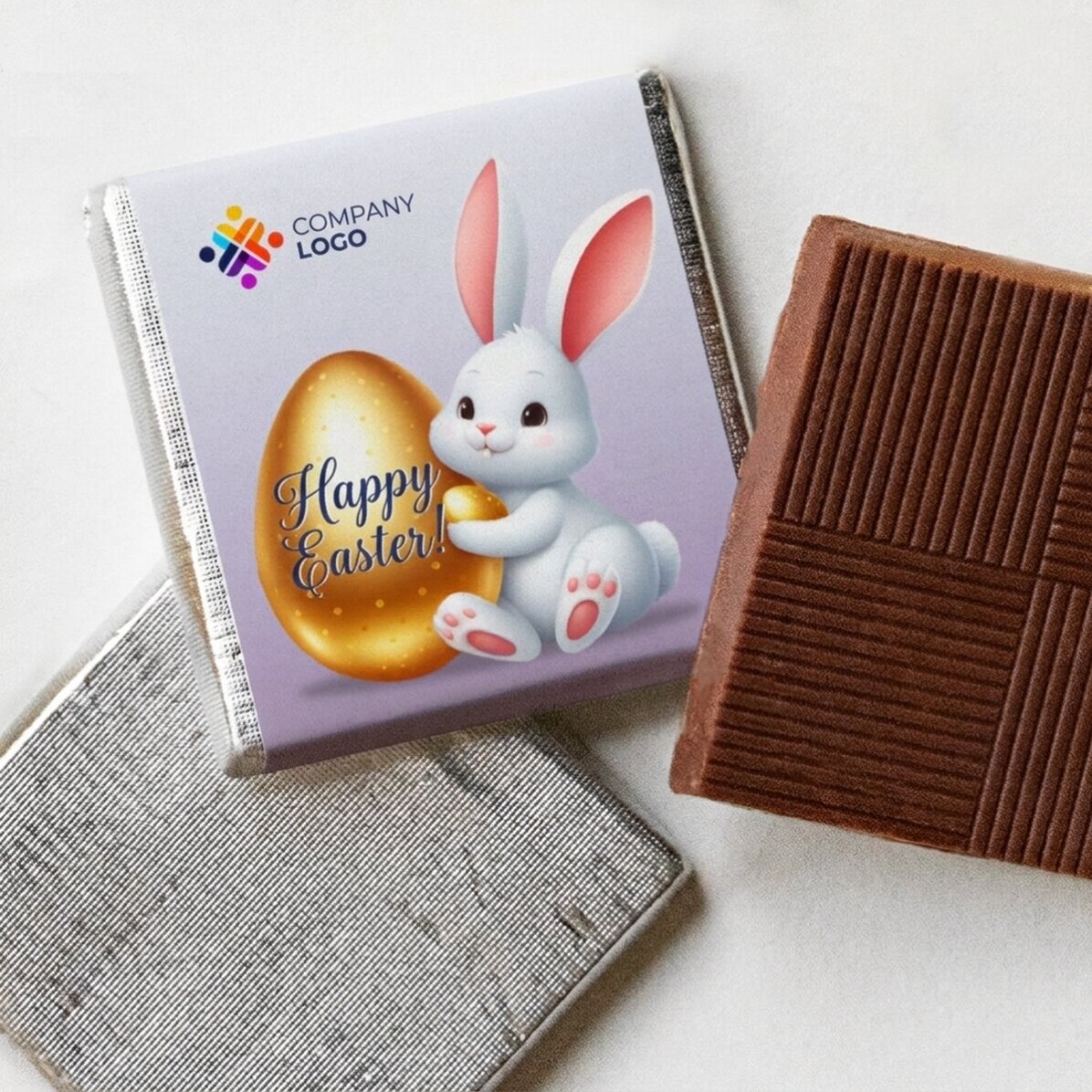 Personalised mini chocolate with logo and message - Easter Bunny