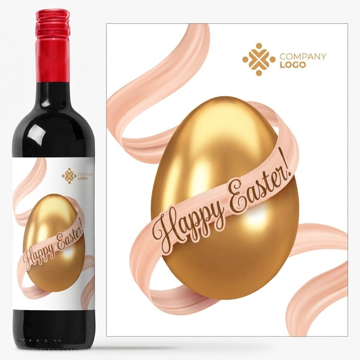 Personalised wine with logo - Happy Easter