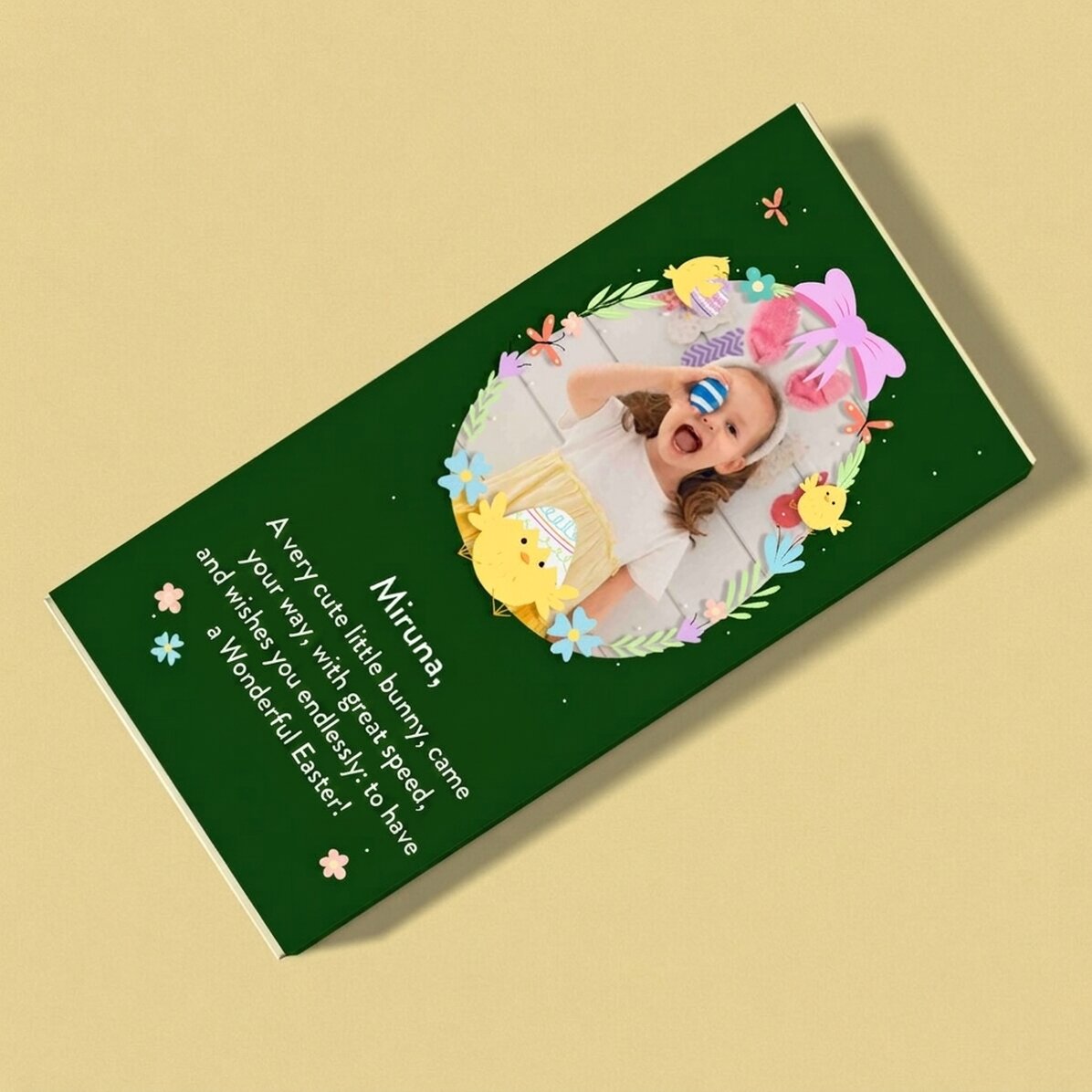 Personalised chocolate with text and photo - Wonderful Easter