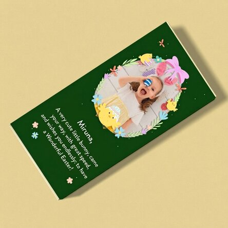 Personalised chocolate with text and photo - Wonderful Easter
