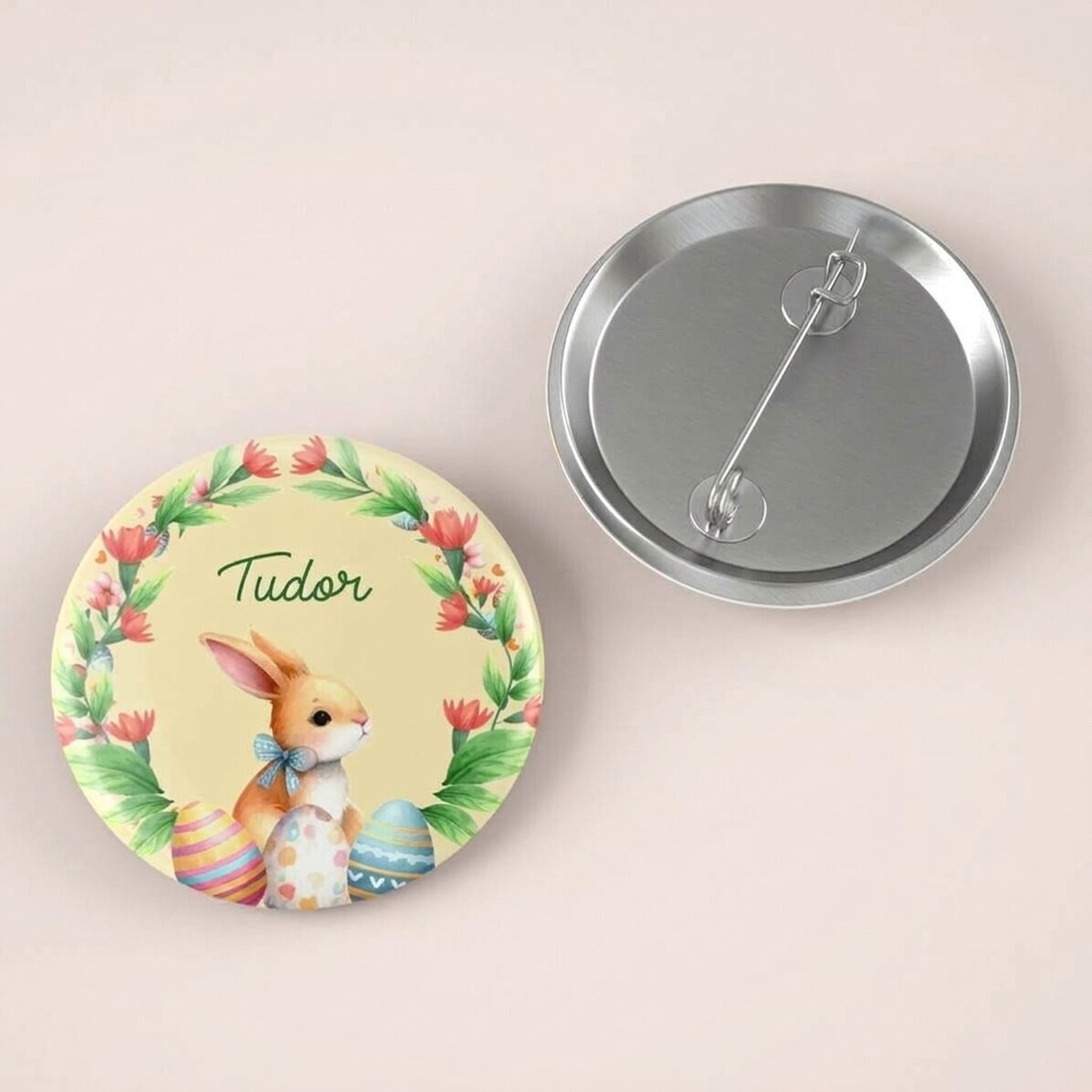 Personalised Easter badge with name - Bunny