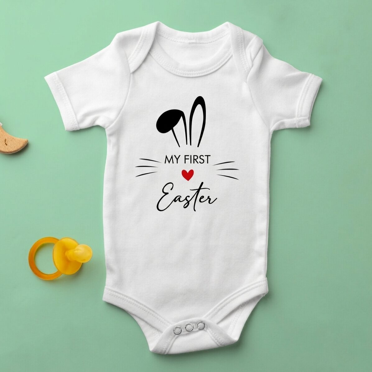 Personalised baby bodysuit with message - First Easter