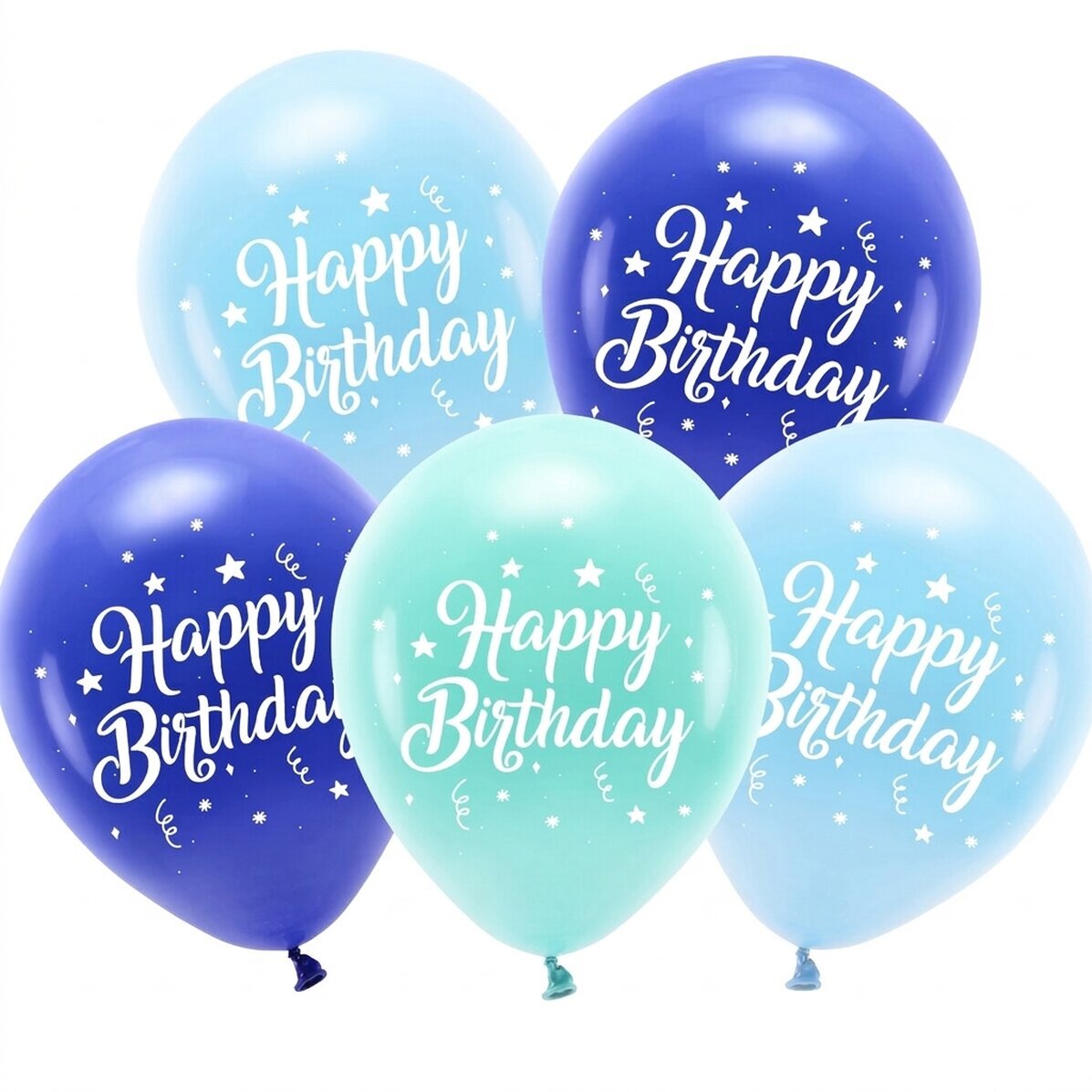 Set of 5 balloons - Birthday Blue