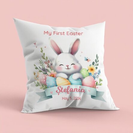 Personalised cushion with text - My first Easter