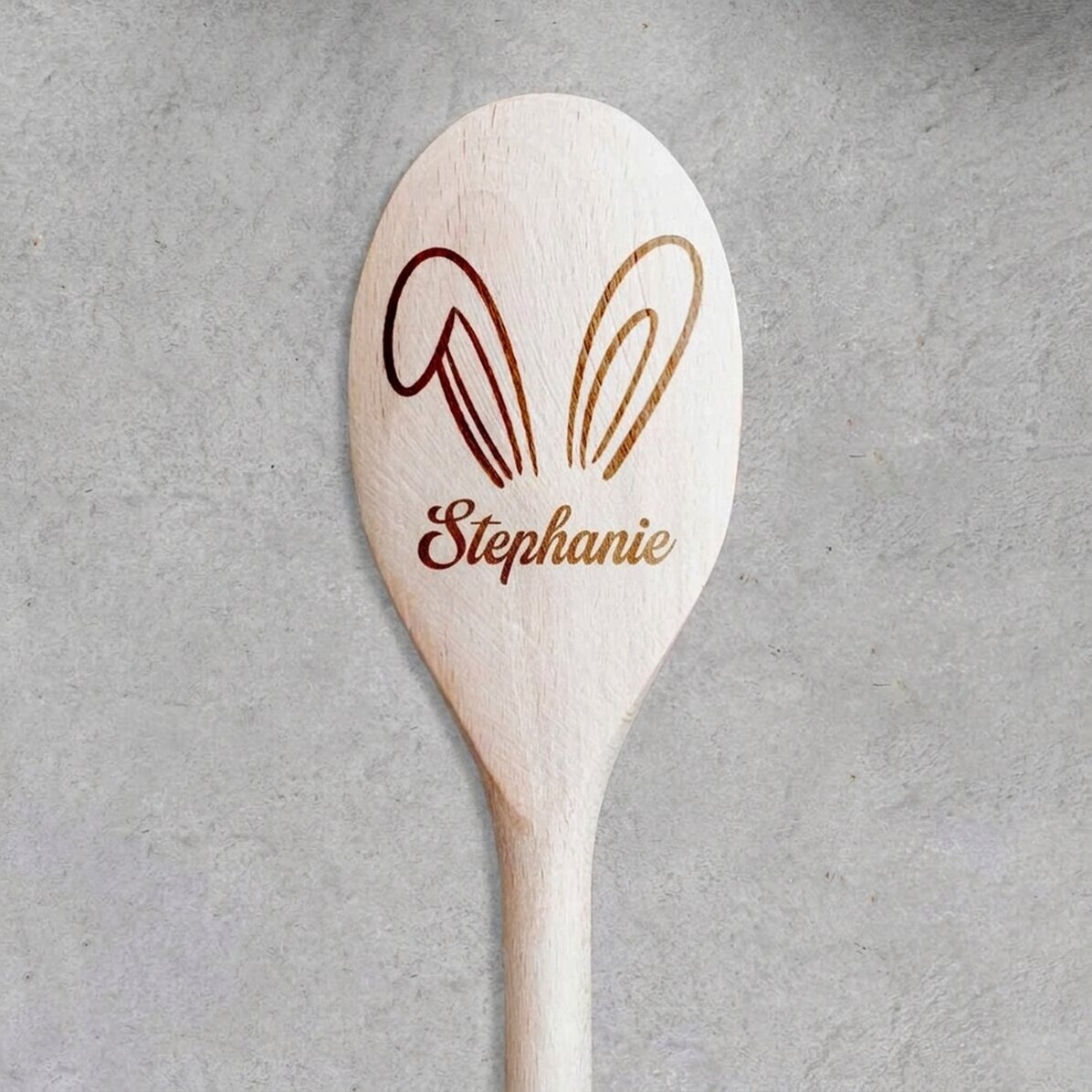 Personalised wooden spoon - Bunny Ears