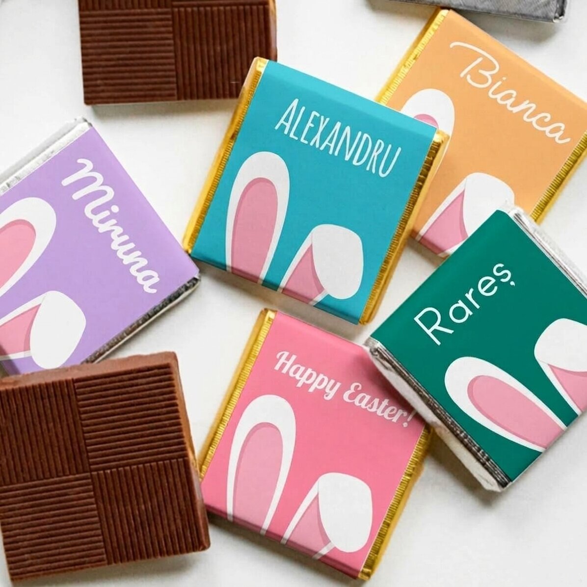 Personalised mini chocolate bar with name - Bunny