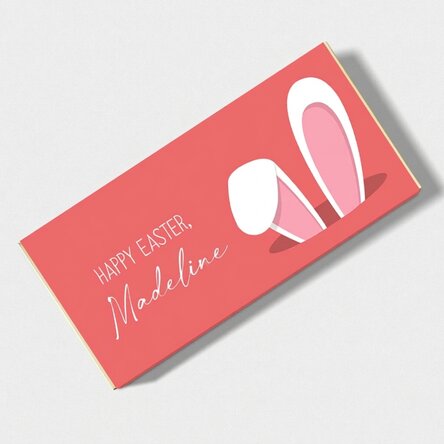 Personalised chocolate with text - Bunny