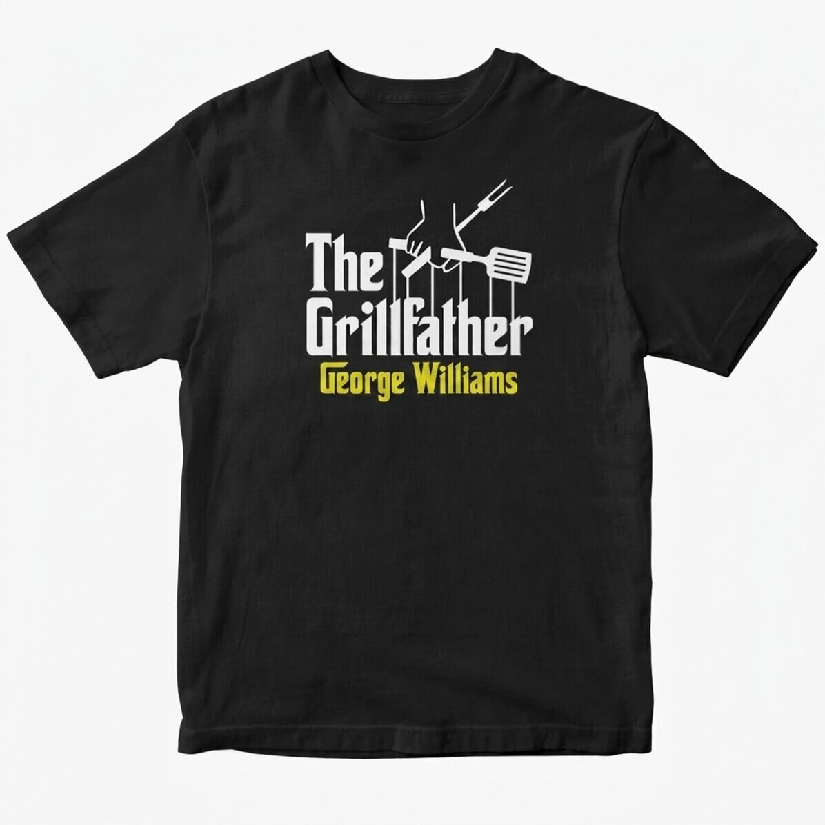 Custom cotton T-shirt with text - The grillfather