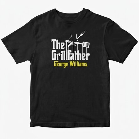 Custom cotton T-shirt with text - The grillfather