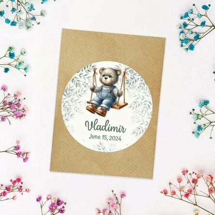 Personalised plantable baptism gift with message - Teddy bears