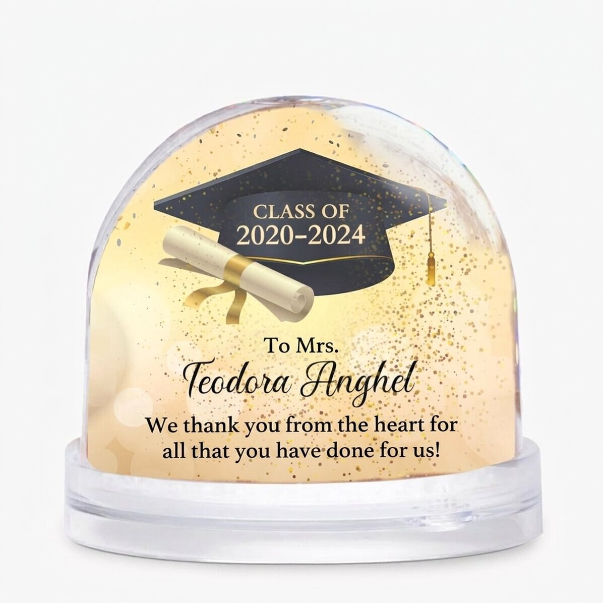 Personalised desk globe with photo and text - Graduation