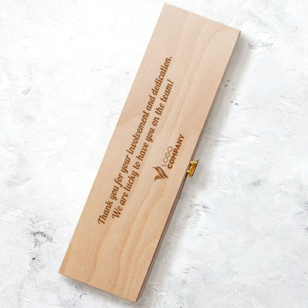 Personalised wine box with message and logo