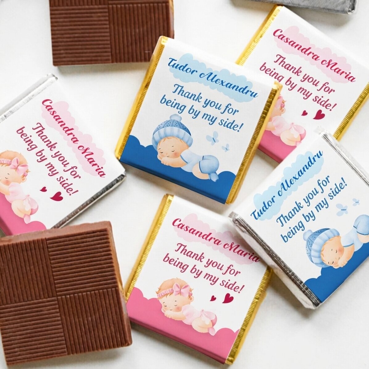 Personalised mini chocolate baptism favour - Baby