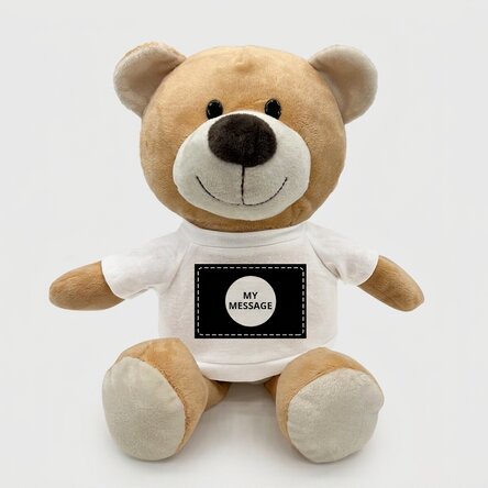 Plus personalised teddy bear with your own design