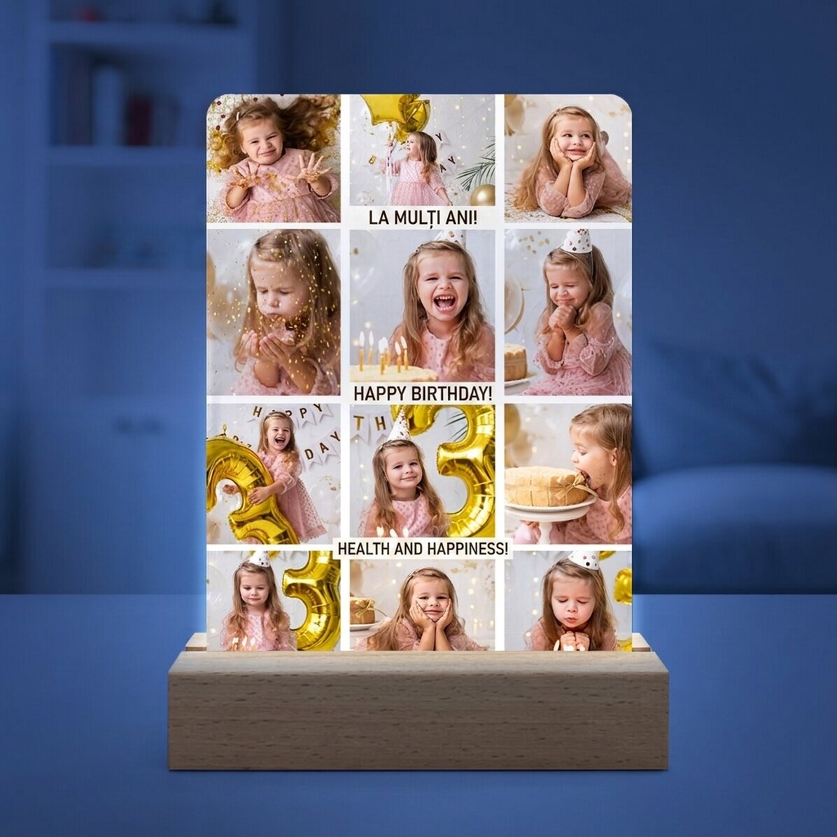 Customised LED night light with 12 photos