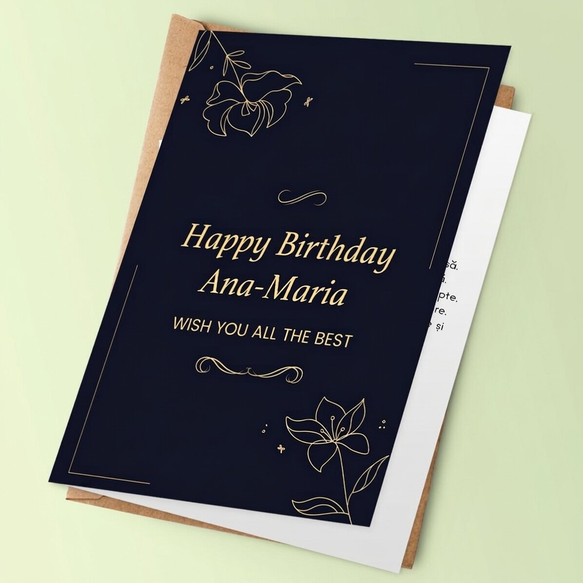 Personalised greeting card with text - Elegance
