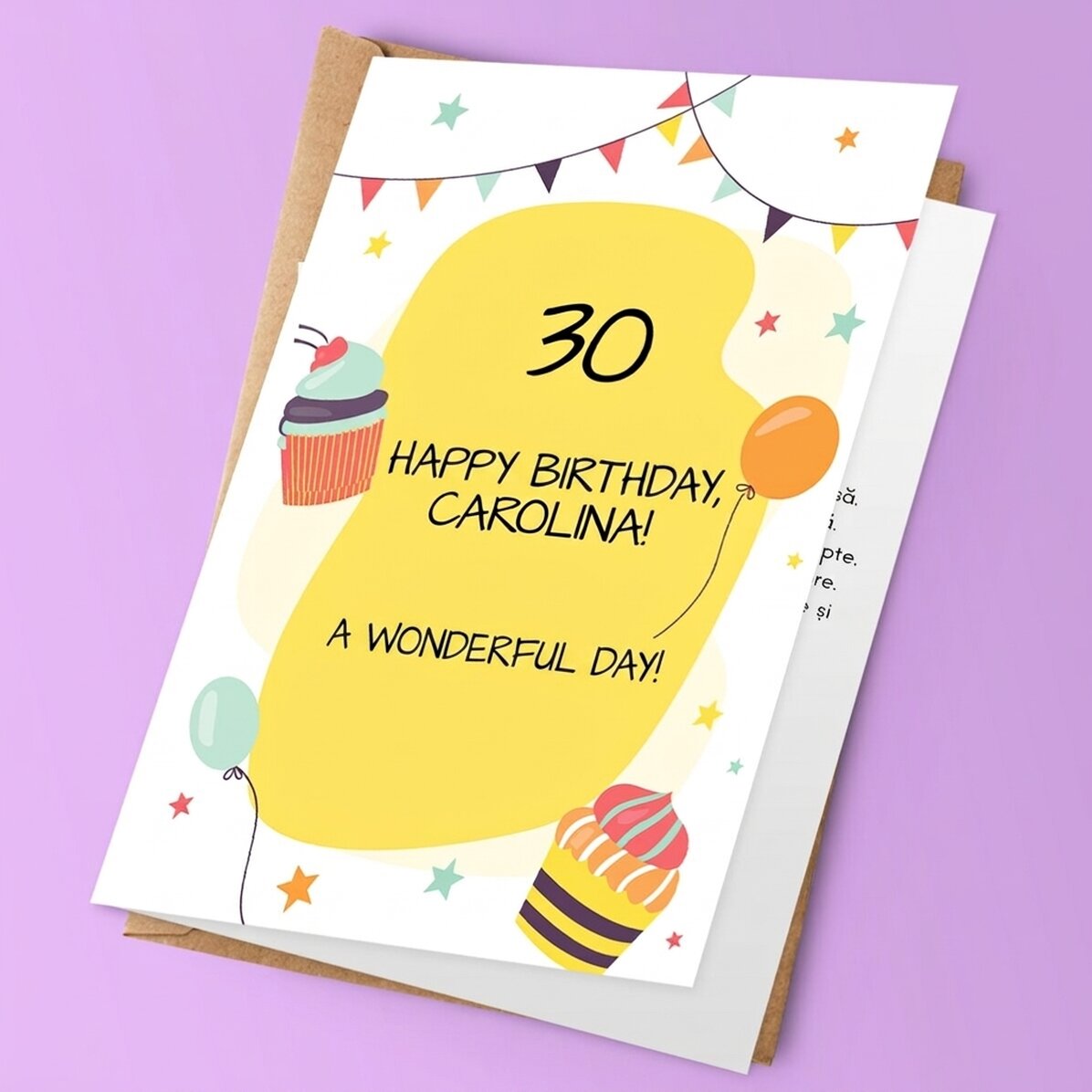 Personalised greeting card with text - Party