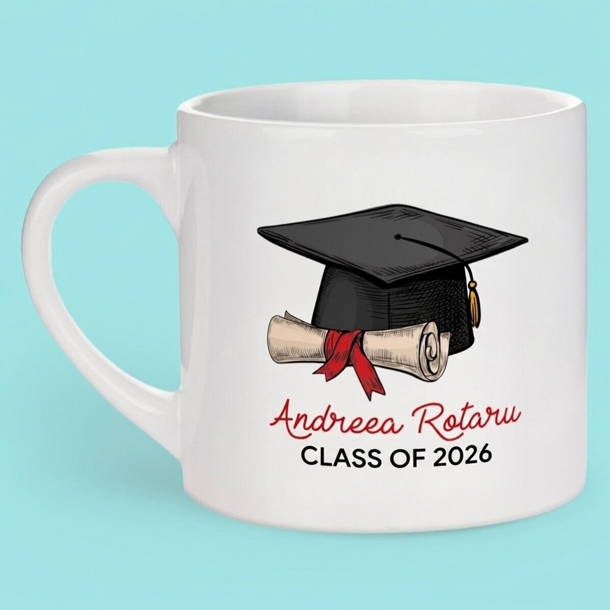 Personalised espresso cup with message - Graduation