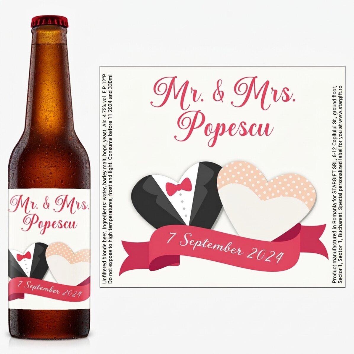 Personalised beer with message - Wedding