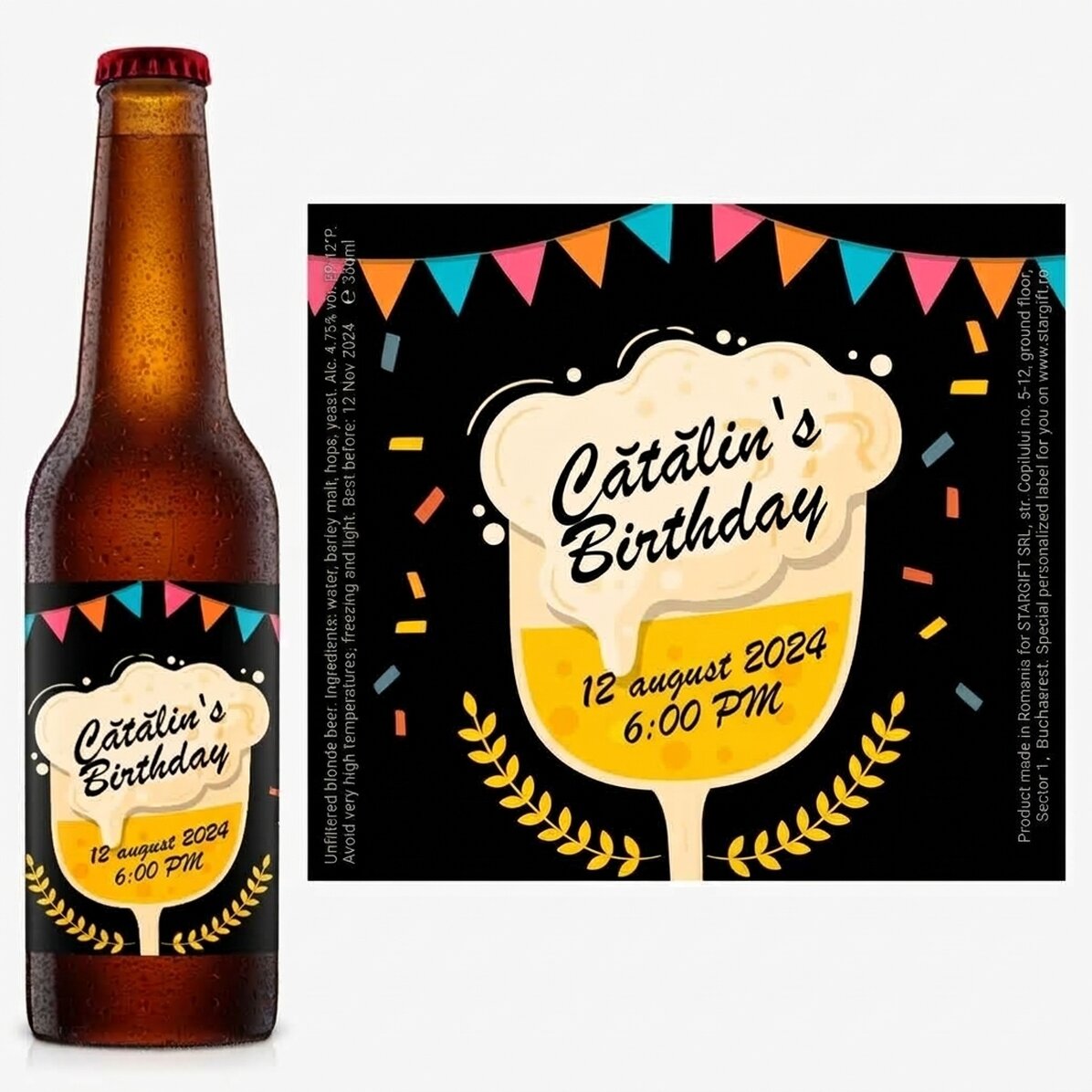 Personalised beer with message - Invitation