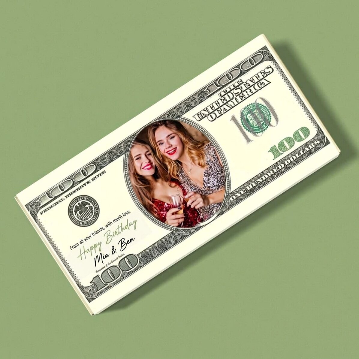 Personalised chocolate with photo and message - Dollars