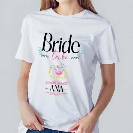 Personalised T-shirt with text - Bride Tribe