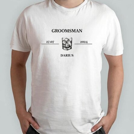 Personalised cotton T-shirt with text – Best Man