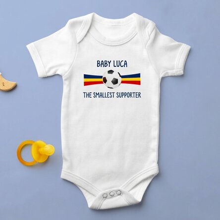 Personalised baby bodysuit with message - Football
