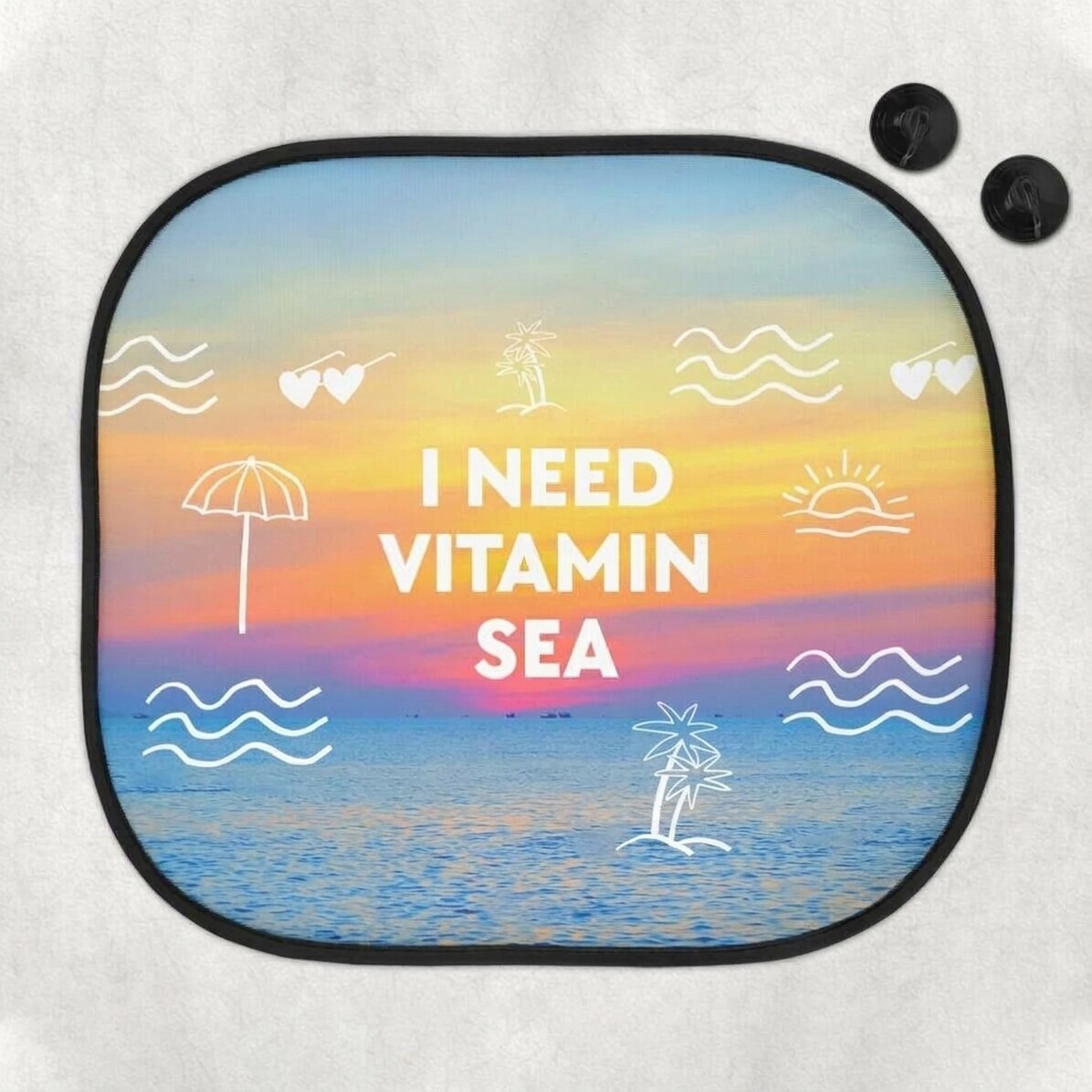 Personalised car sunshade with message - Vitamin Sea