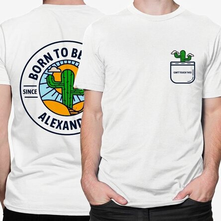 Custom cotton T-shirt with text - Born to be wild