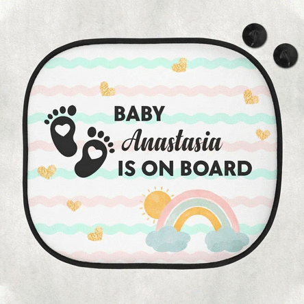 Personalised car sunshade with message - Baby on board