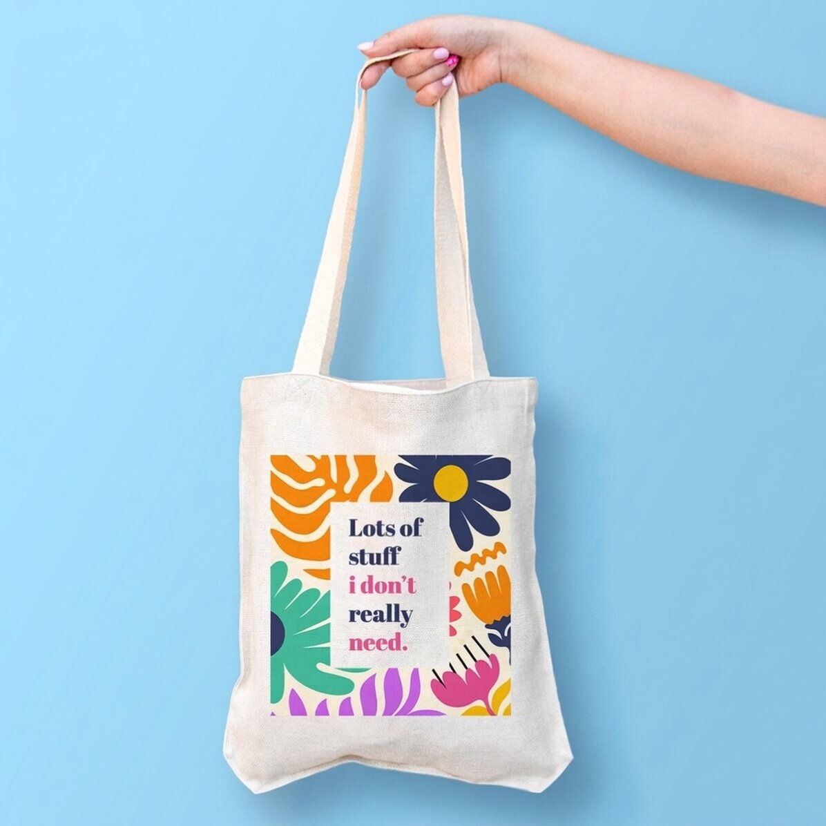 Personalised bag with text - Flowers