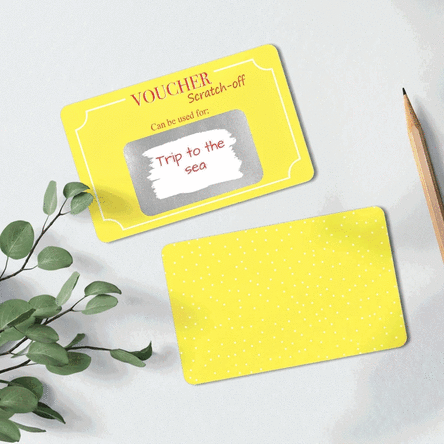Personalised double-sided aluminium card with text and two photos - Razuibil Voucher