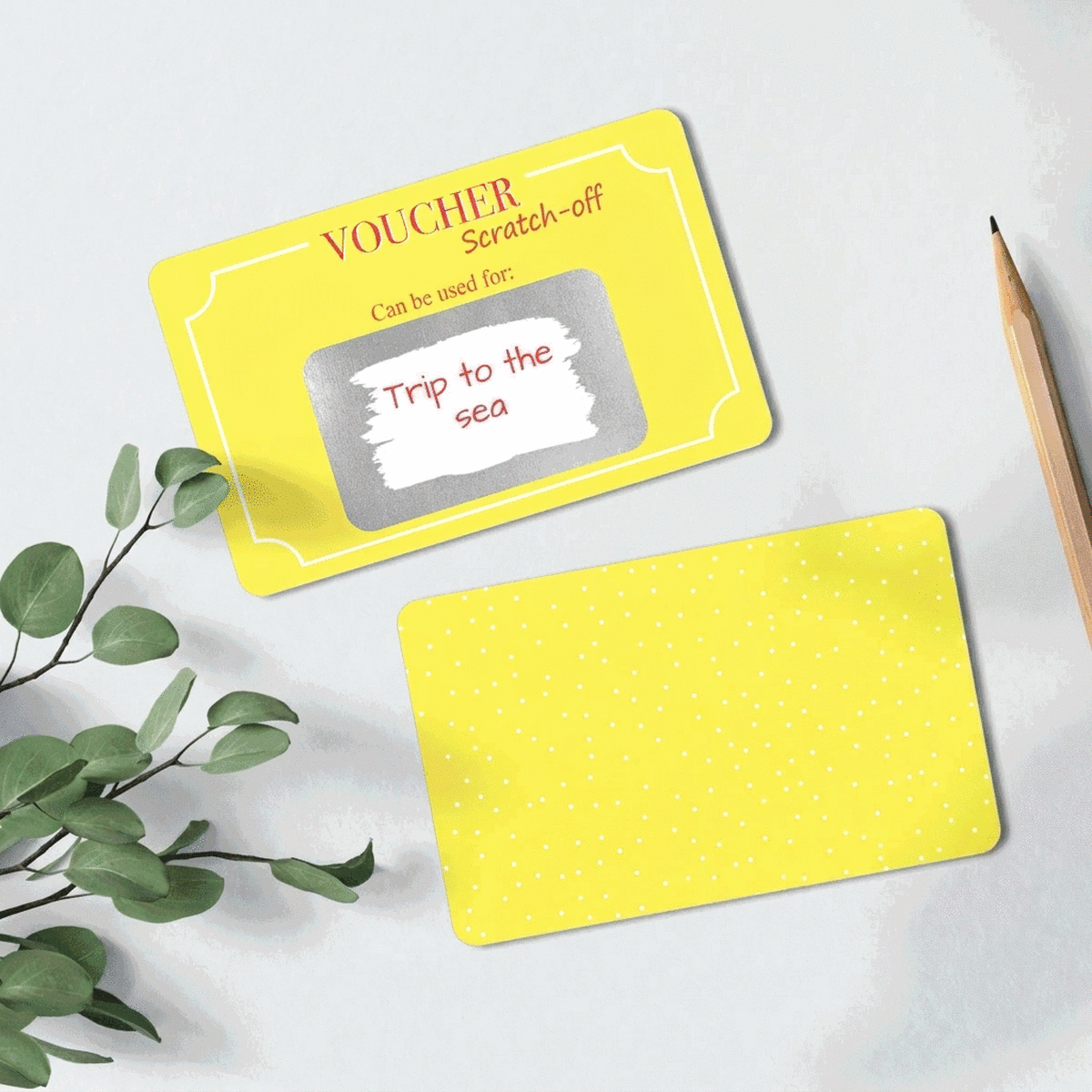 Personalised double-sided aluminium card with text and two photos - Razuibil Voucher