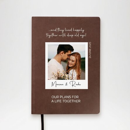 Personalised leather diary with a photograph and message