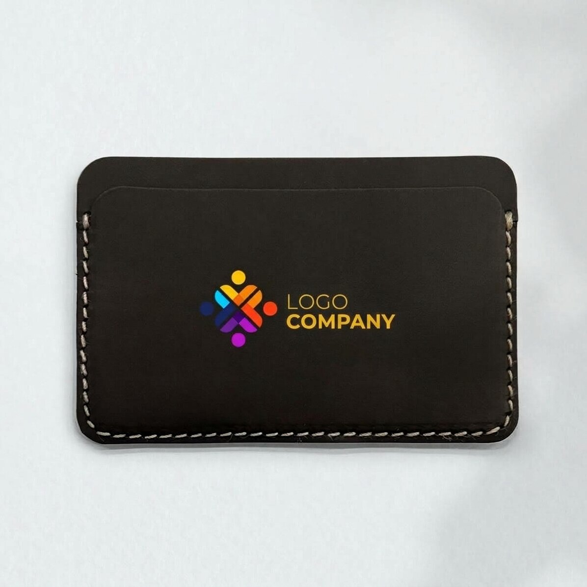 Personalised coloured leather wallet with logo