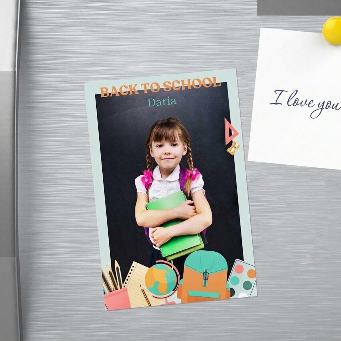 10x15 cm magnet personalised with a photo and text - Back to School