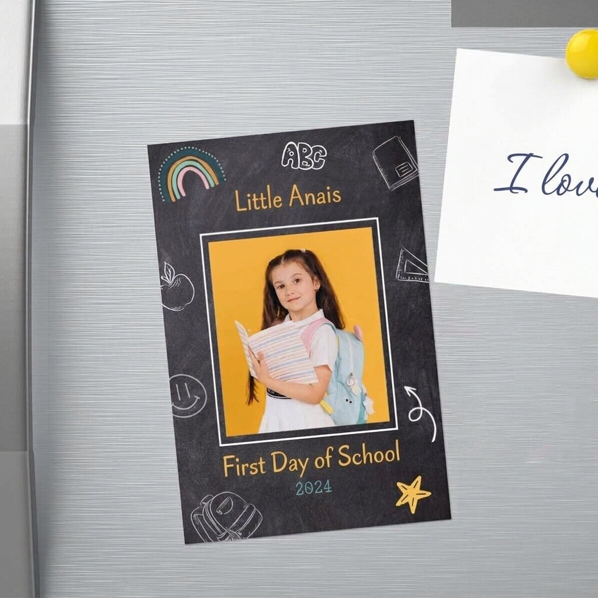 10x15 cm magnet personalised with a photo and text - School
