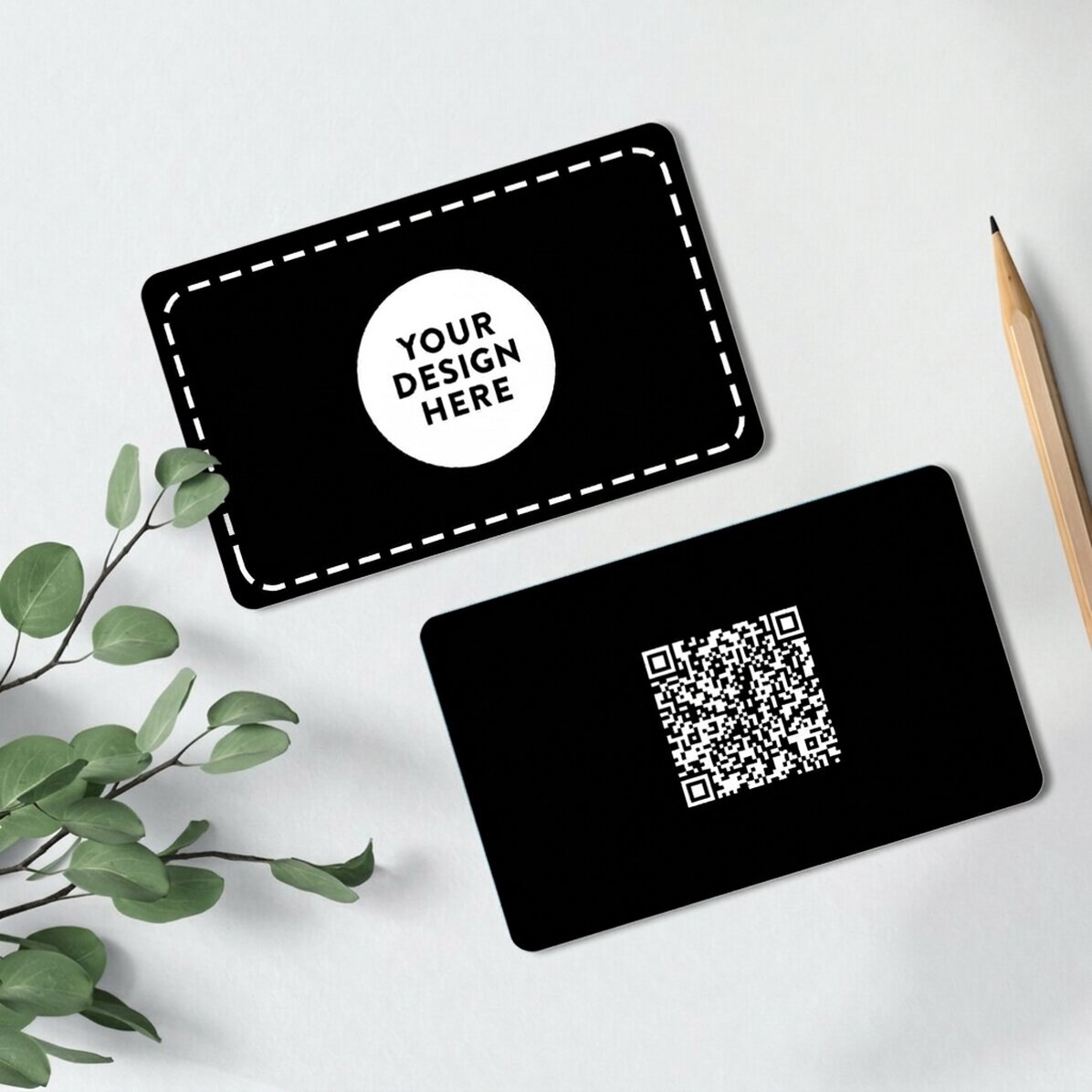 Customised double-sided aluminium business card with QR code and your graphics - Contact details
