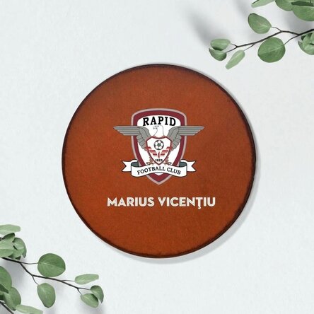 Personalised FC Rapid leather cup holder with name