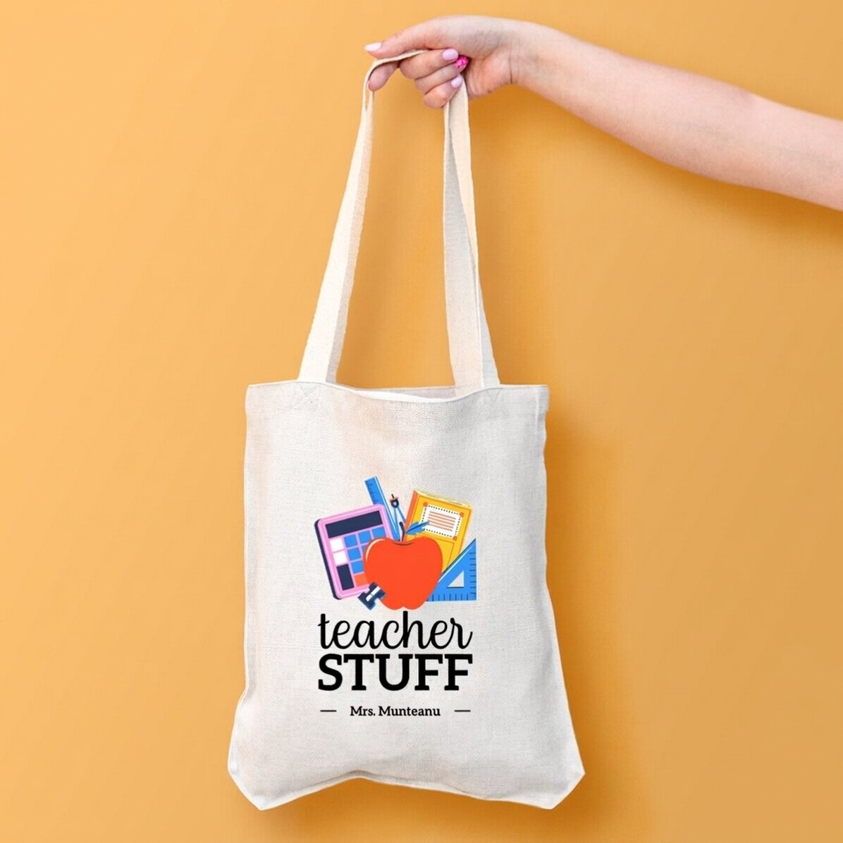 Personalised bag with text - Teacher Stuff