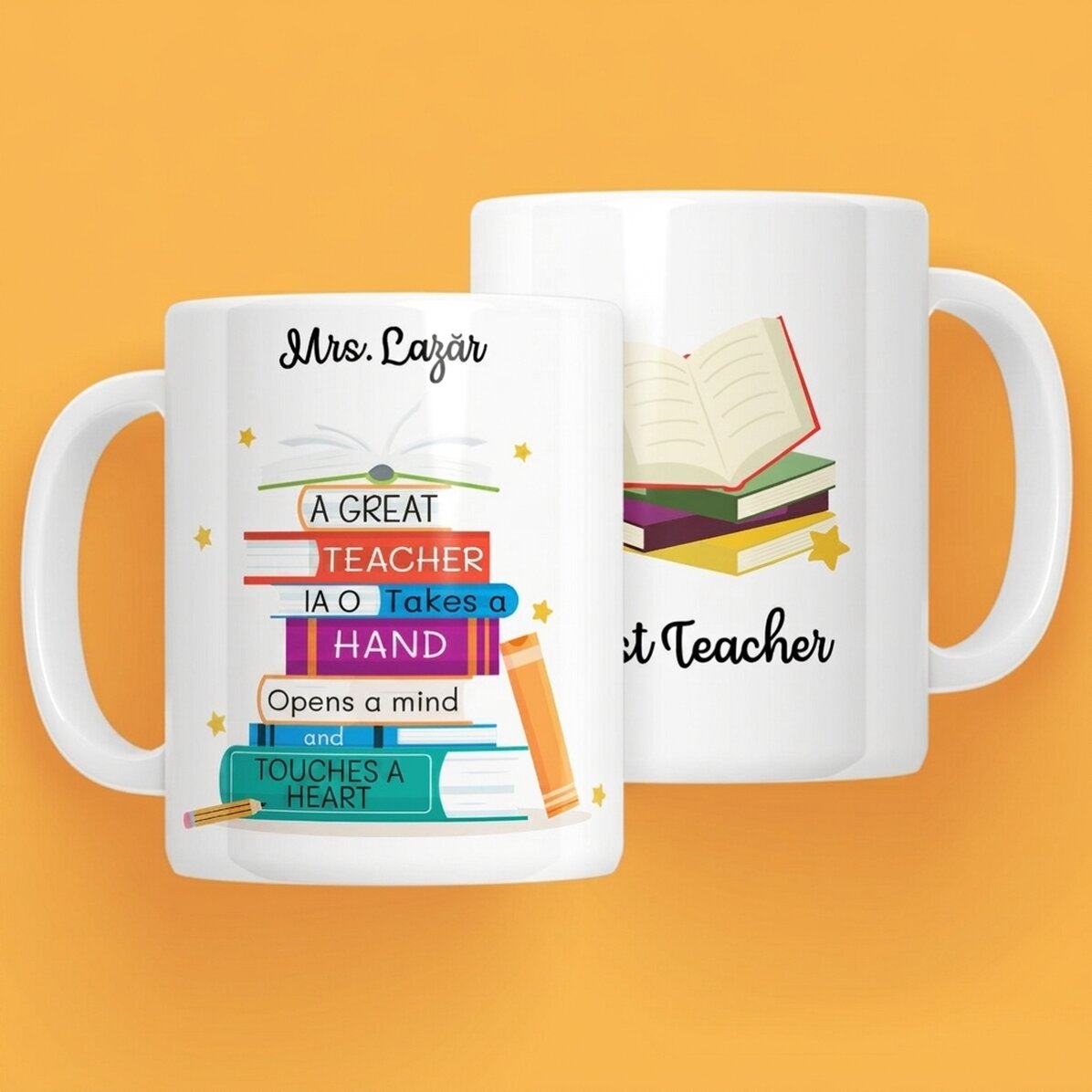 Personalised mug with message - Books