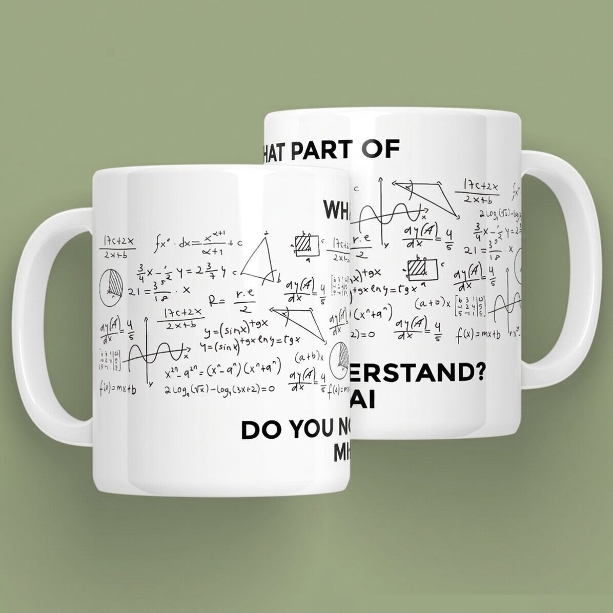 Personalised mug with message - Mathematics